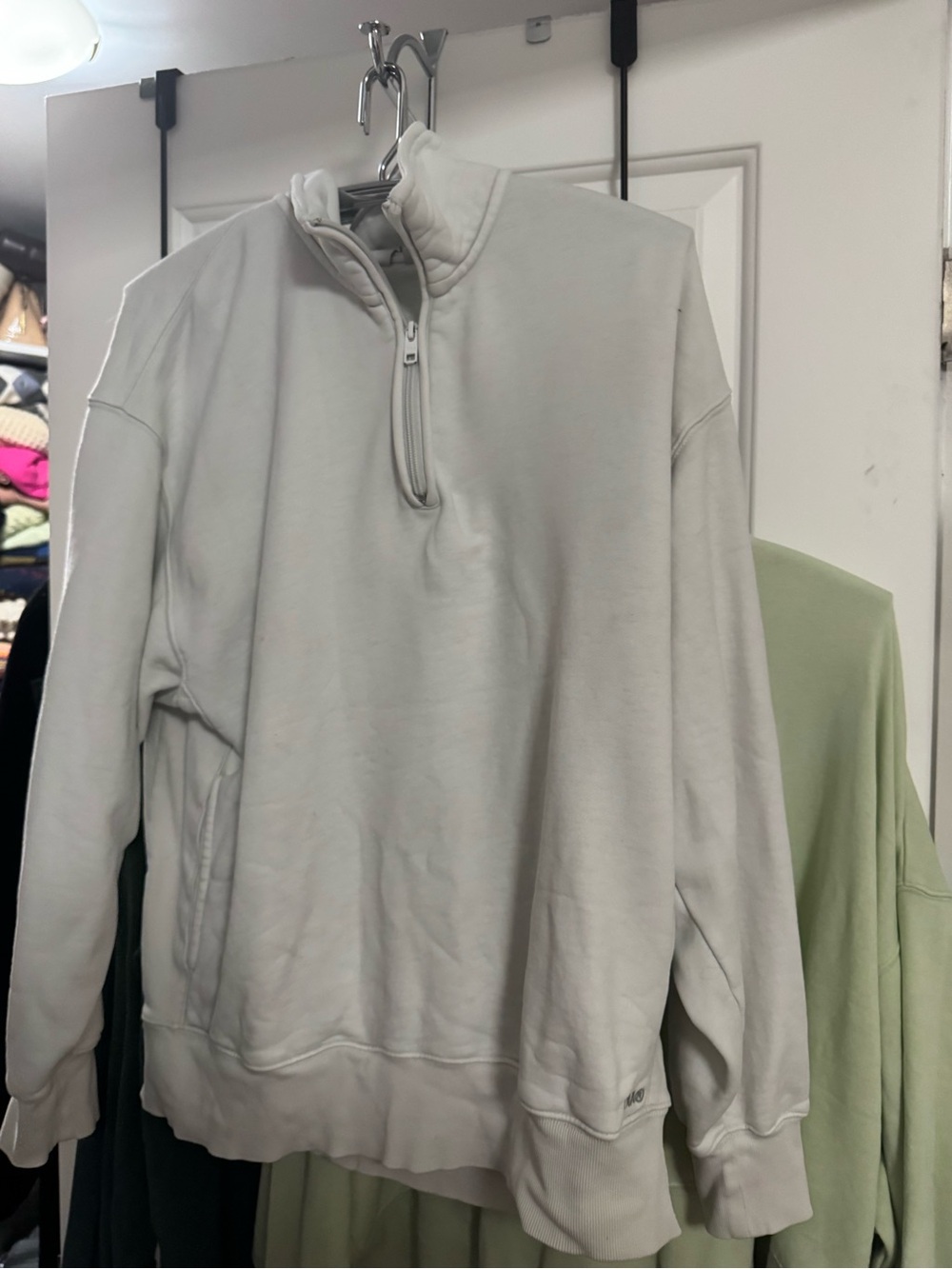 TNA Terry Fleece Boyfriend 1/4 Zip Sweatshirt
